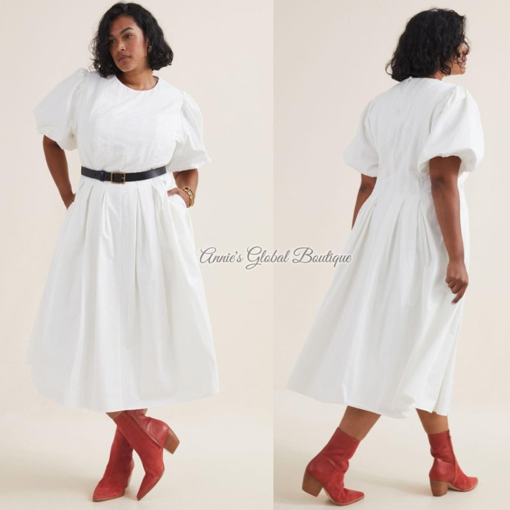 RARE NWT ANTHROPOLOGIE Eri + Ali Corset-Seamed Midi Dress - Picture 9 of 16